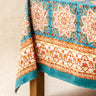 Nappe indienne block print avec motif traditionnel et couleur vive