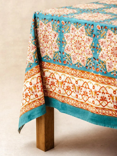 Nappe indienne block print avec motif traditionnel et couleur vive